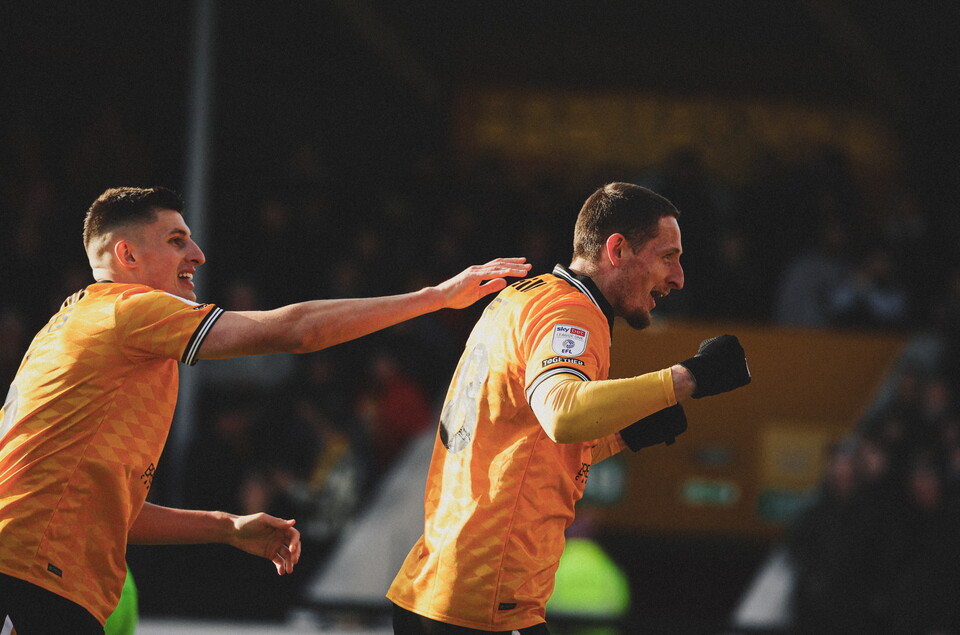 Ryan Loft celebrates vs Mansfield Town