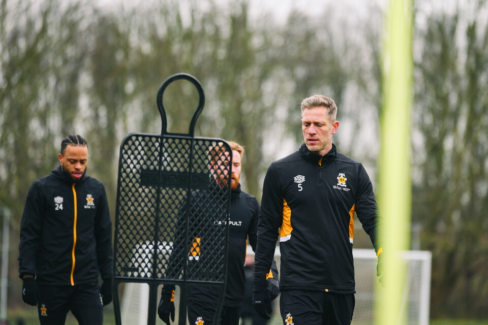 The Cambridge United players in training