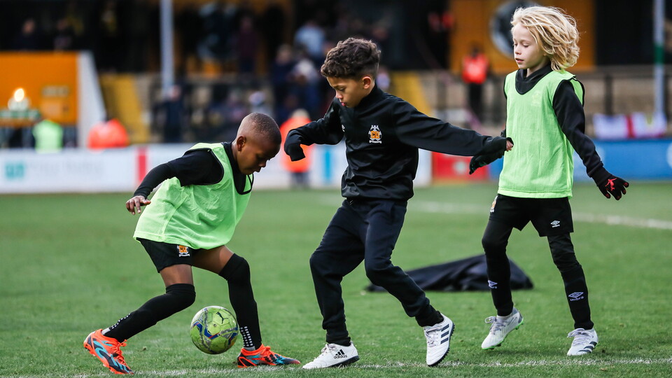 Academy players on the pitch