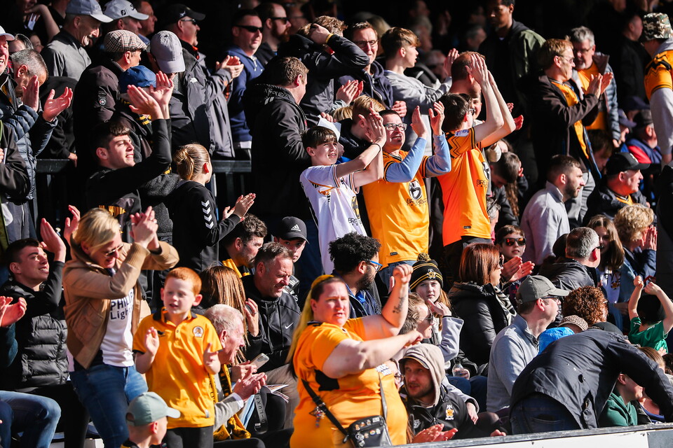 Supporters at the Cledara Abbey Stadium