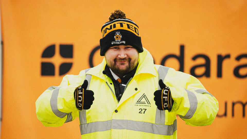A steward at the Cledara Abbey Stadium