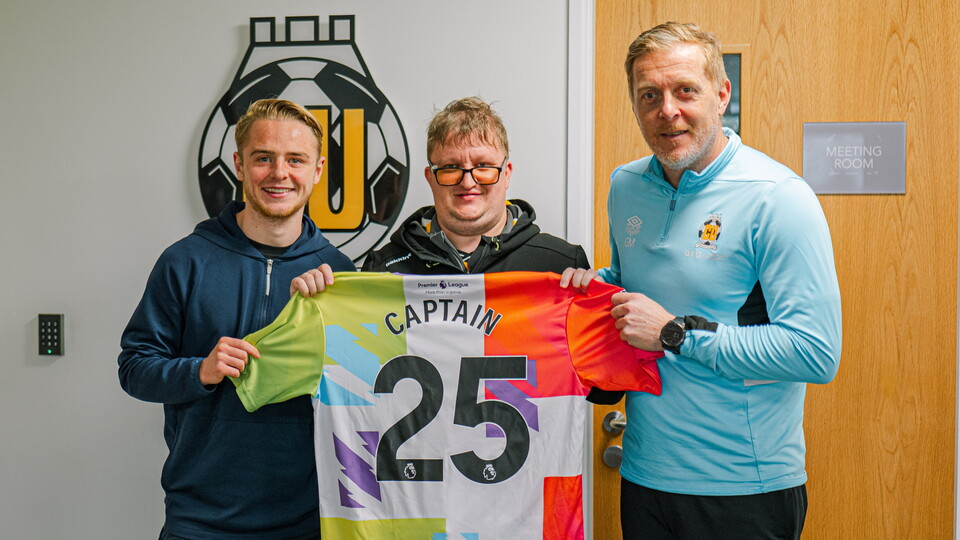 Jamie Byrne with Liam Bennett and Garry Monk