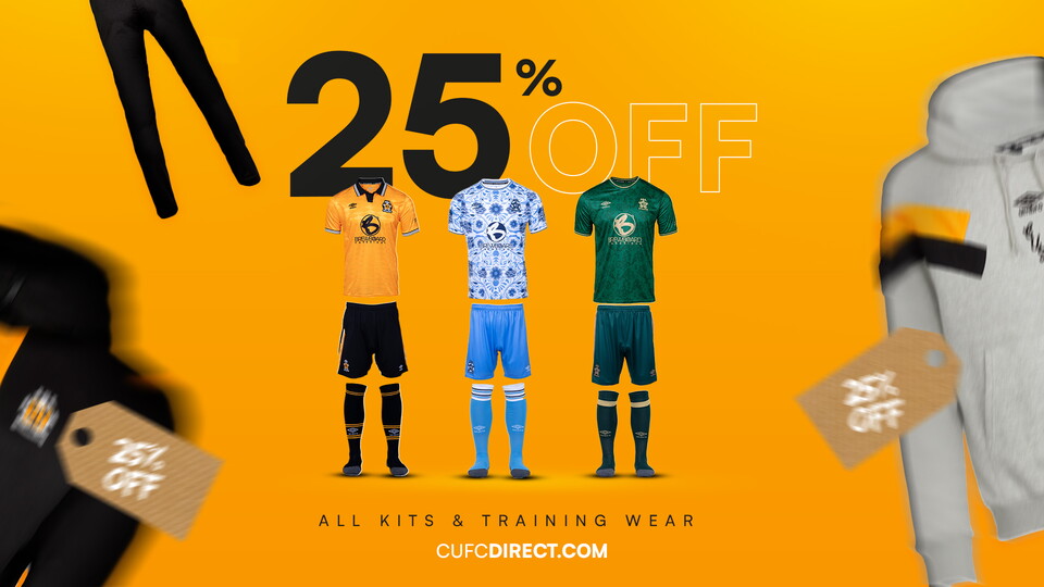 Graphic advertising 25% off in the Club Shop