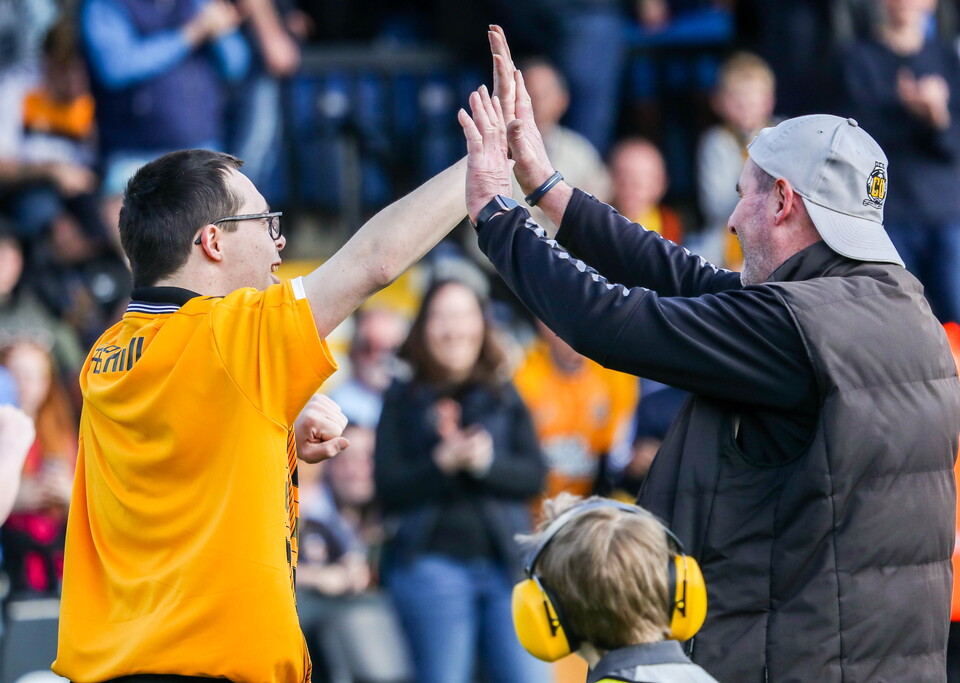 Foundation participant celebrates at half-time