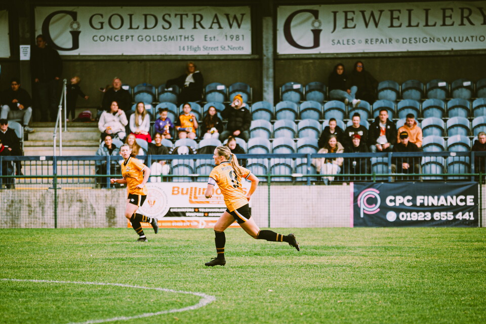 Cambridge United Women in action at the Premier Plus Stadium