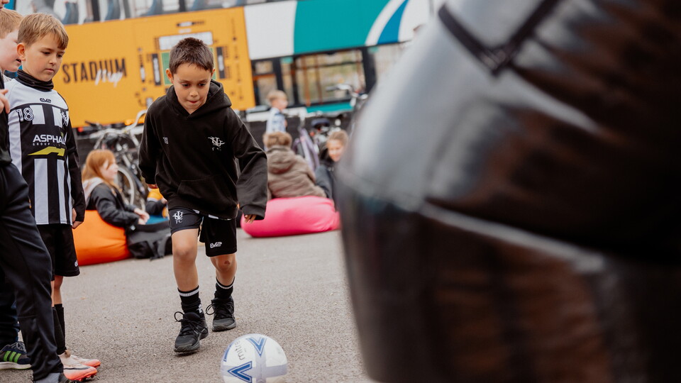 A young fan at the Cledara Abbey Stadium