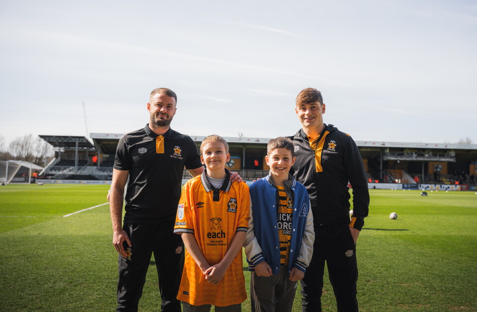 Young fans with James Gibbons and Josh Stokes