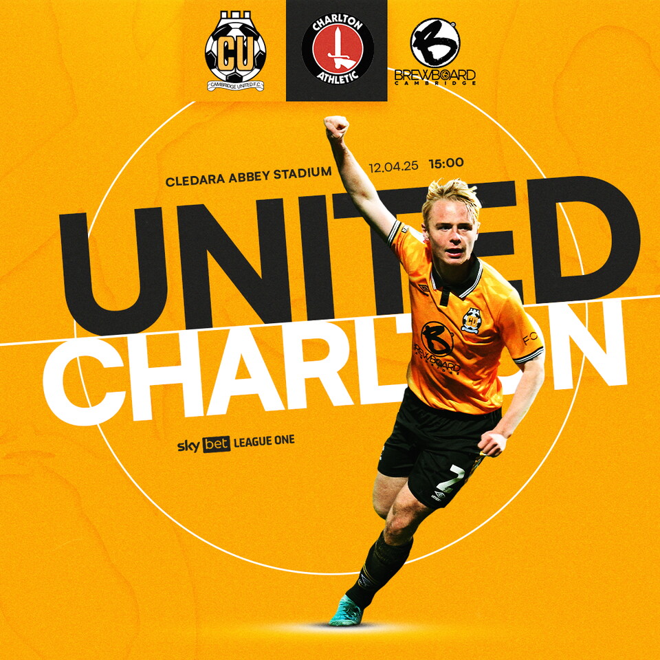 Promo graphic for Cambridge United vs Charlton