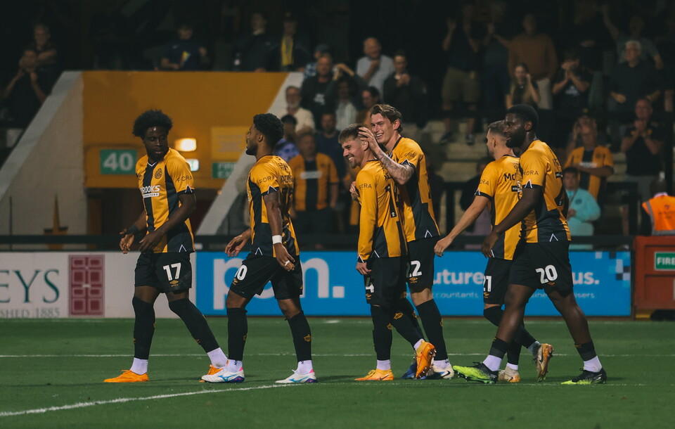 Cambridge United players celebrate