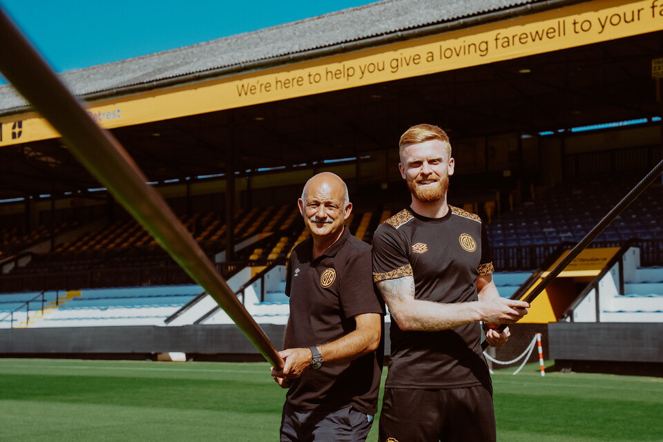 Ian Darler and Liam O'Neil at the Cledara Abbey Stadium