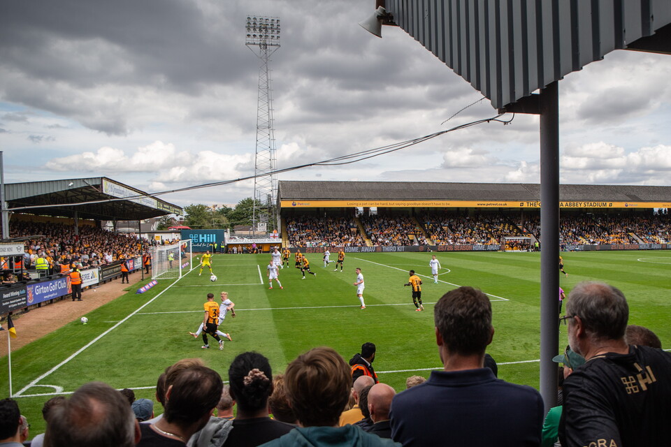 Fans watching on at the Cledara Abbey Stadium