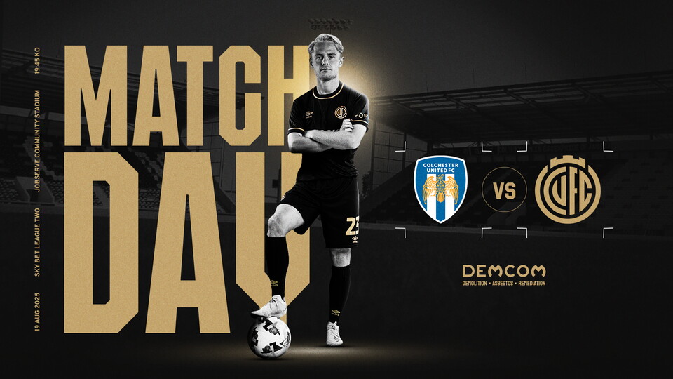 Matchday graphic for Colchester United vs Cambridge United
