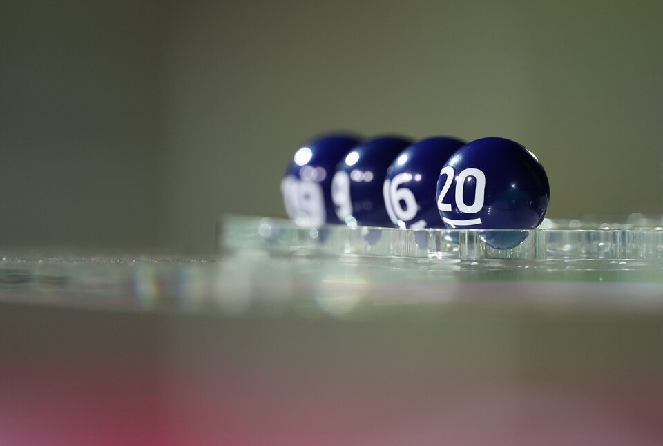 A close up of the Carabao Cup draw balls