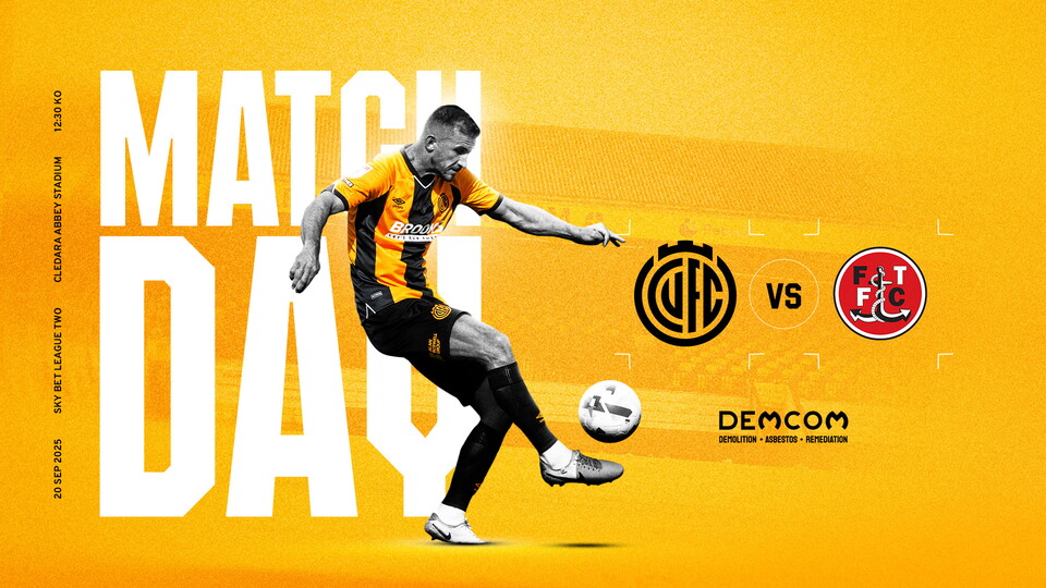 Matchday graphic for Cambridge United vs Fleetwood Town