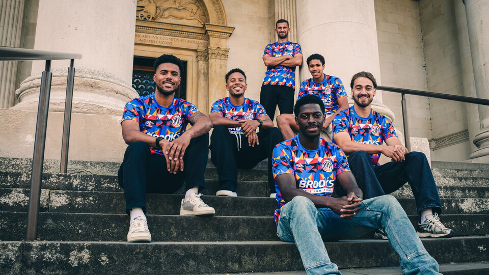 Cambridge United players at the Fitzwilliam Museum