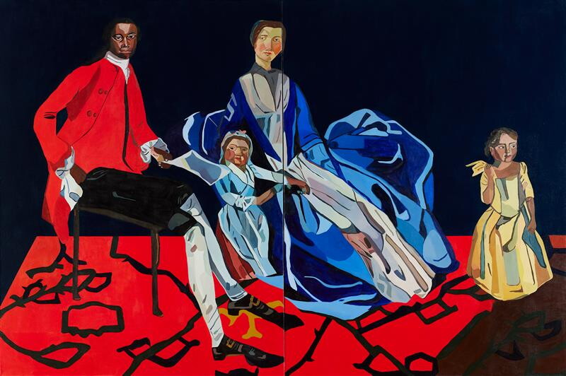 Joy Labinjo, An Eighteenth-Century Family, 2022, Fitzwilliam Museum, University of Cambridge © Joy Labinjo. Courtesy of the Artist and Tiwani Contemporary
