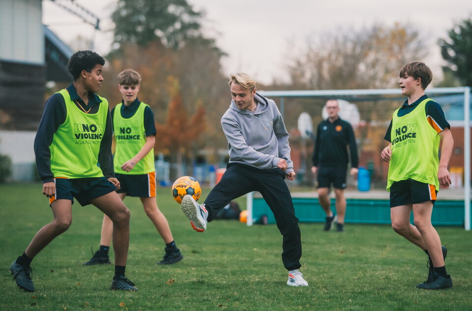 Liam Bennett taking part in Pledge United visit
