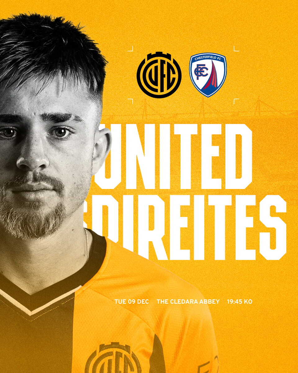 Promotional graphic for Cambridge United vs Chesterfield
