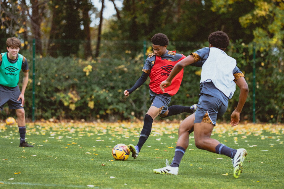 Academy players in training