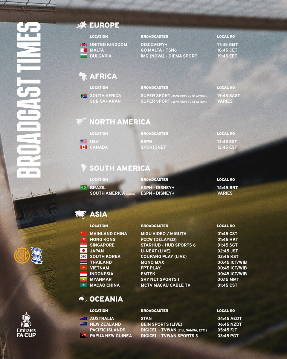 FA Cup Broadcast times