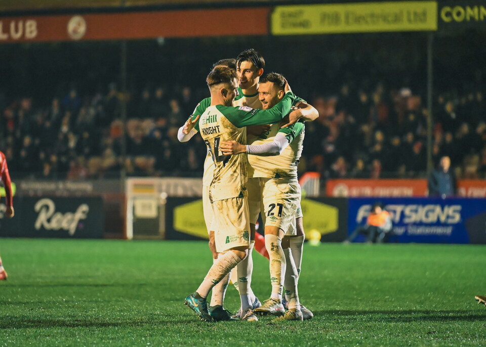 Cambridge United players celebrate