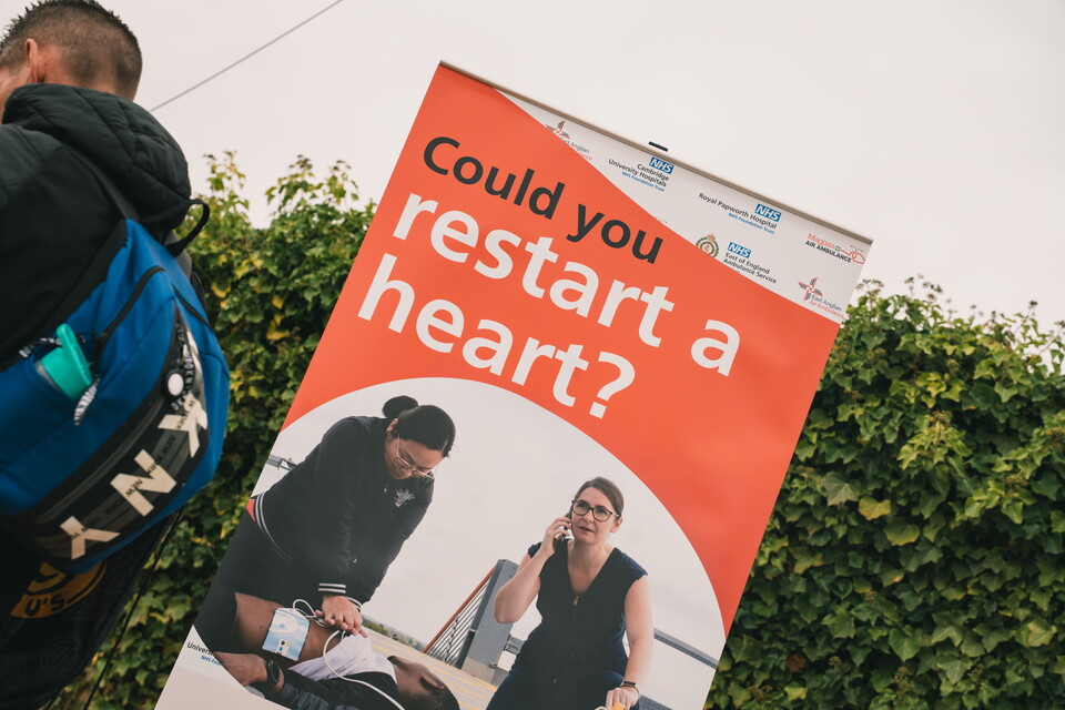 British Heart Foundation stand at the Cledara Abbey Stadium