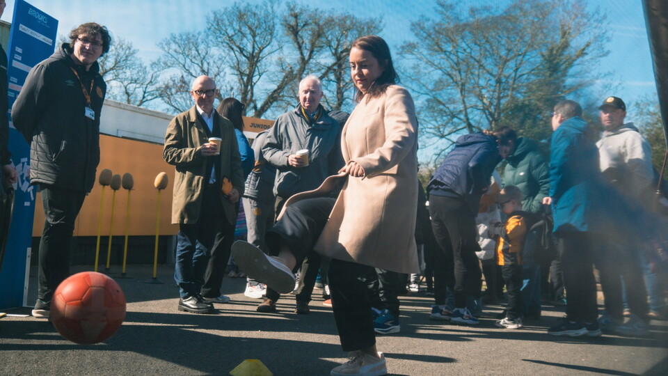 MP Stephanie Peacock visiting the Cledara Abbey Stadium