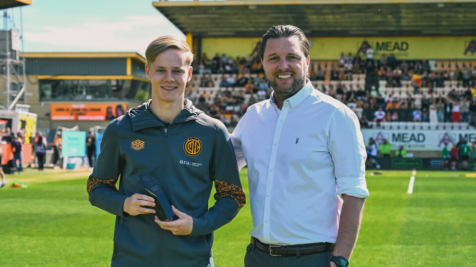 George Hoddle with his Young Player of the Season award