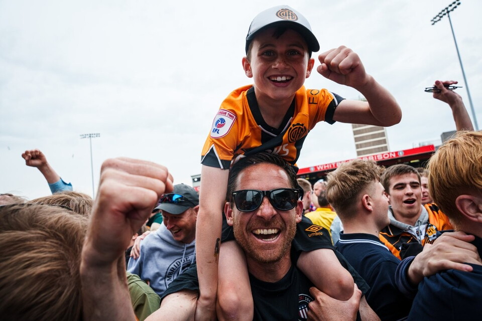 Cambridge United celebrate promotion