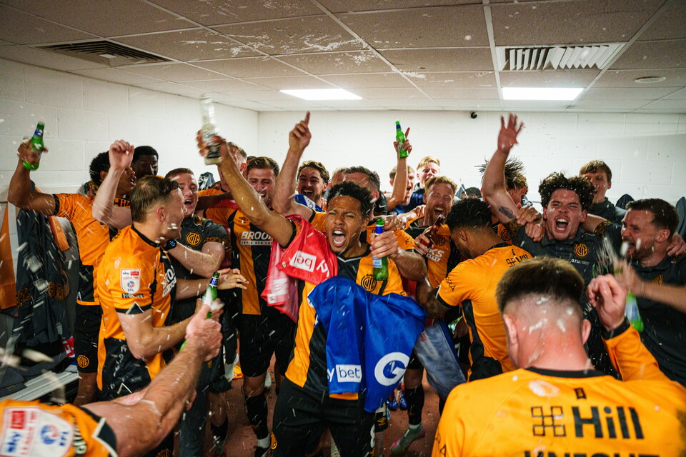 Cambridge United celebrate promotion