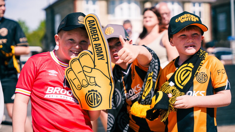 Young fans at the Cledara Abbey Stadium