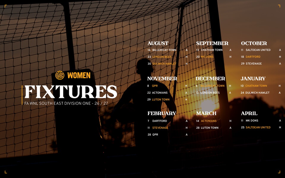 Cambridge United Women's 26-27 Fixtures