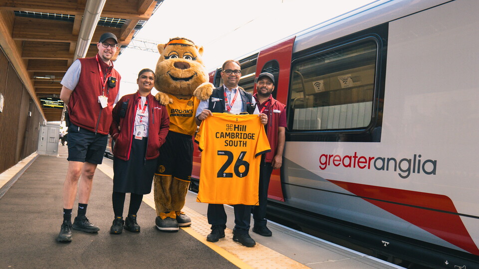Amber the Moose at Cambridge South Station