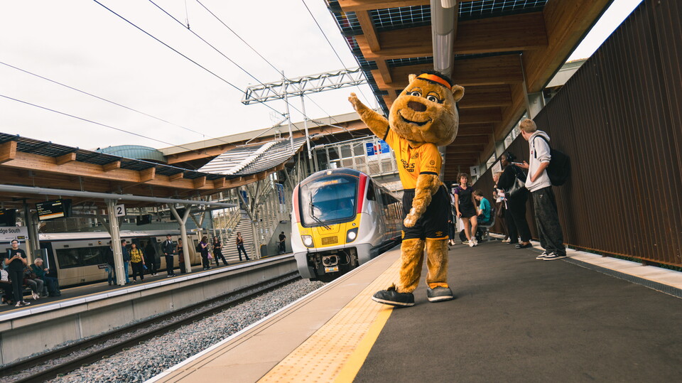 Amber the Moose at Cambridge South Station