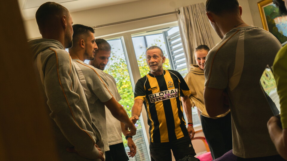 Players meet staff and patients at Arthur Rank Hospice
