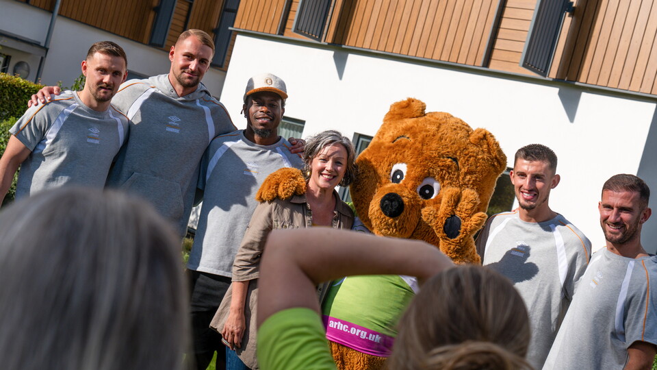 Players meet staff and patients at Arthur Rank Hospice