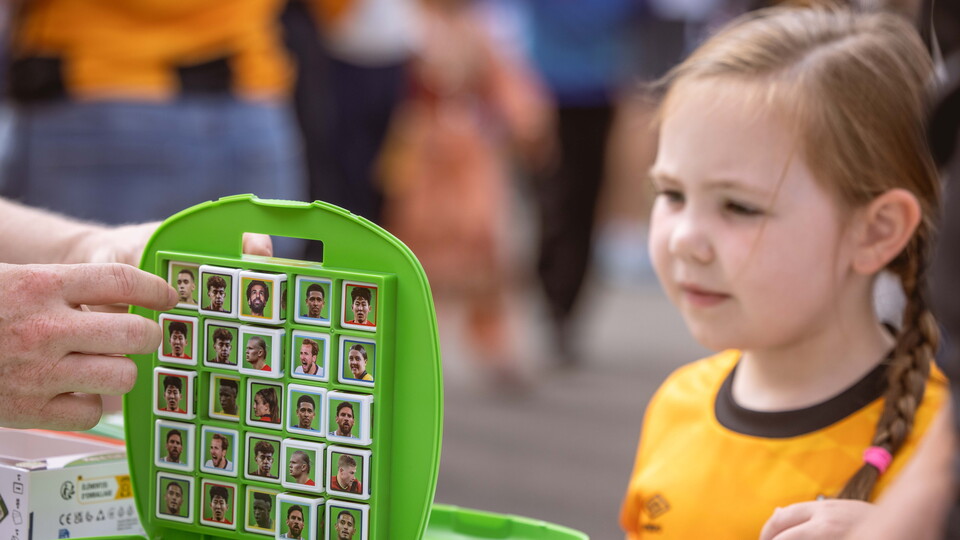 A young fan at the Junior U's Kids' Zone