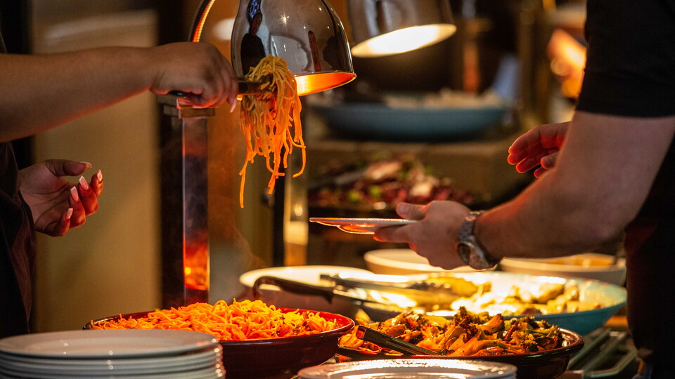 Food is served in the A2B Taxicabs Signature Suite