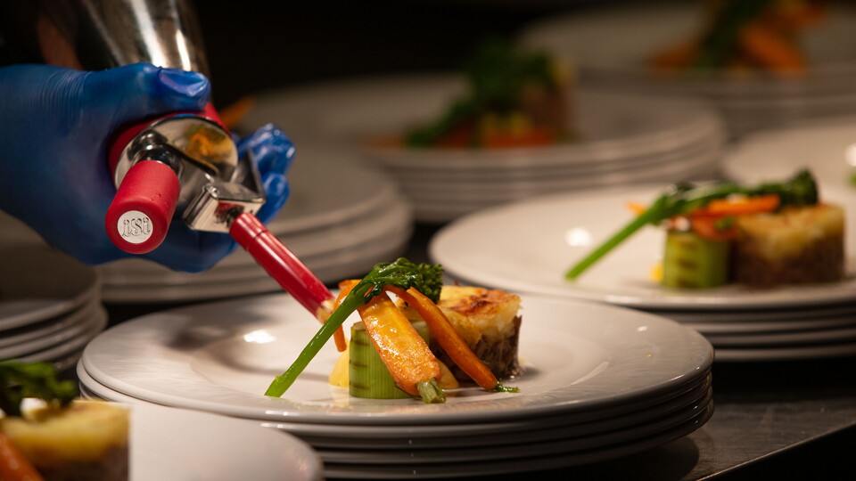 A close-up of Hospitality food