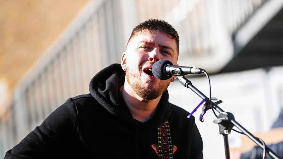 Local musician Christian Smith performing at the Cledara Abbey