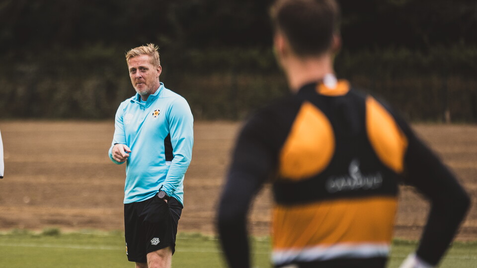 Garry Monk observes training