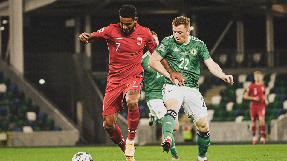 Shayne Lavery playing for Ireland