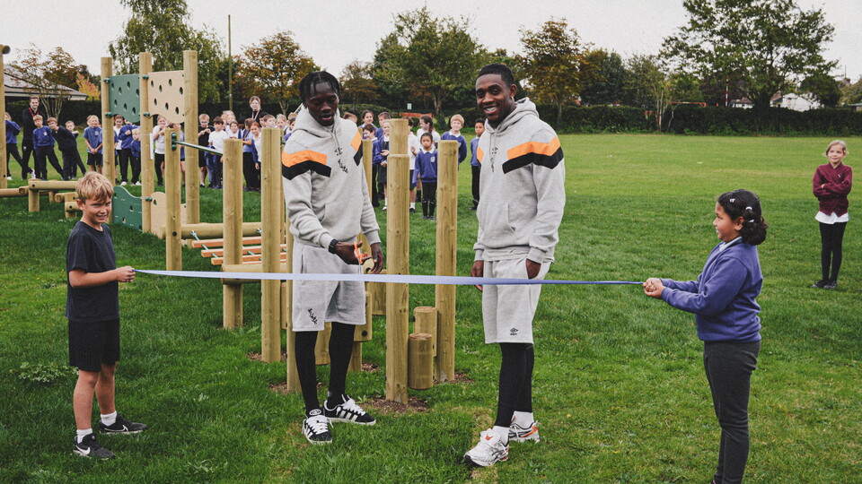 Emmanuel Longelo and Dan Nlundulu visit Duxford Primary School