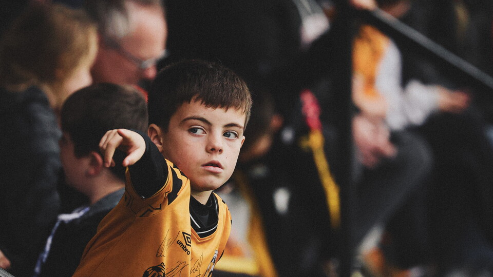 A young fan at the Cledara Abbey Stadium