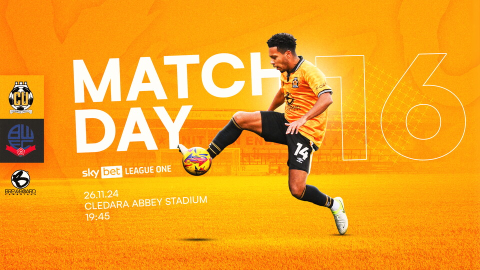 Matchday graphic for Cambridge United vs Bolton Wanderers