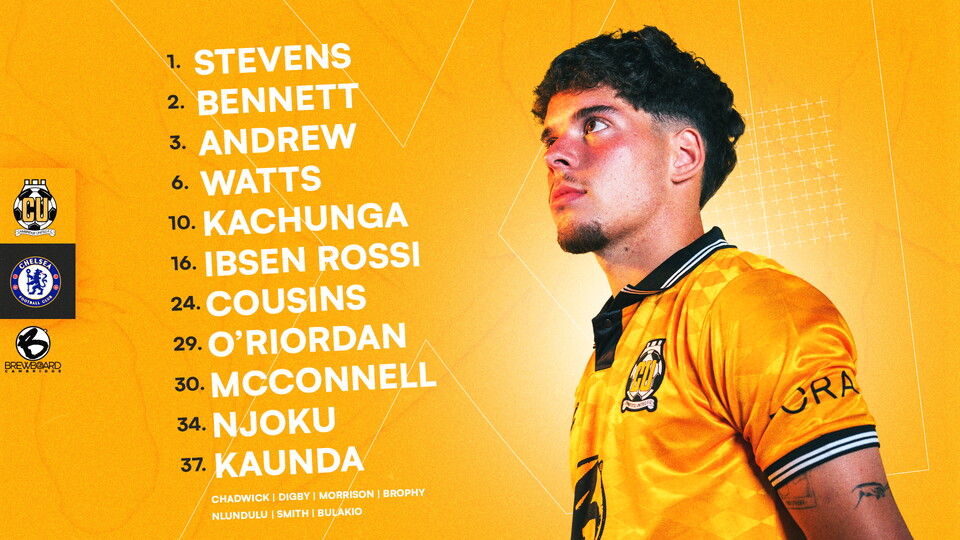 Matchday graphic for Cambridge United vs Chelsea U21s