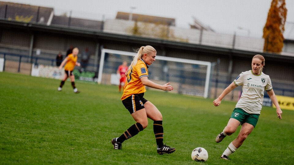 Cambridge United Women in action against Norwich City