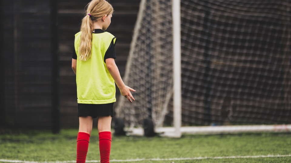 A girl taking part in a training session