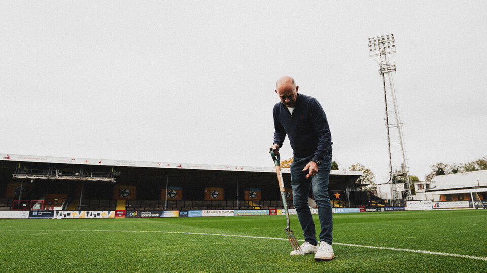 Ian Darler working on the pitch