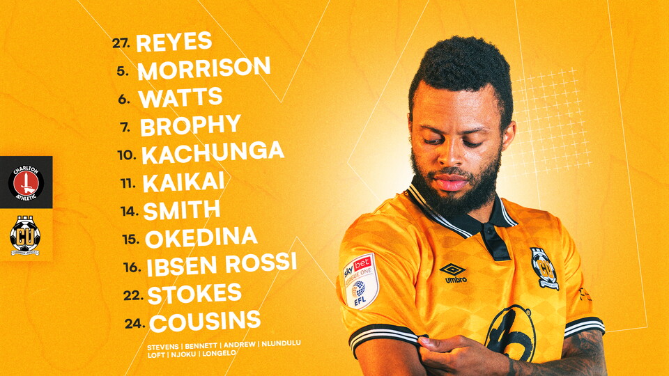 Charlton Away Line Up